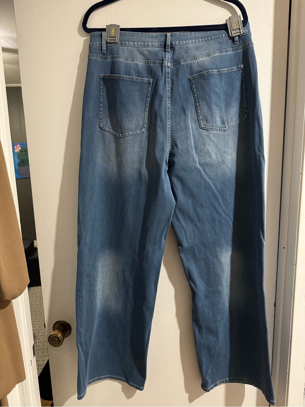 Halara Wide Leg Light Wash High Rise Jeans Size XL - Picture 2 of 4